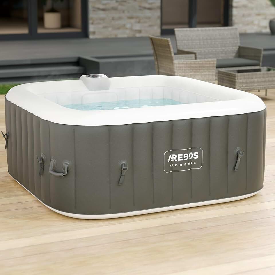 karaca-alisveris - Spa gonflable carré 154x154cm - 4 personnes, 100 jets, 600L