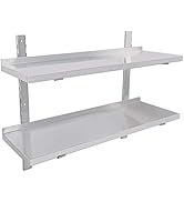 karaca-alisveris Étagère Murale INOX Cuisine Tablette Flottante Pose Murale Catering 2 Couches (100 * 30cm)
