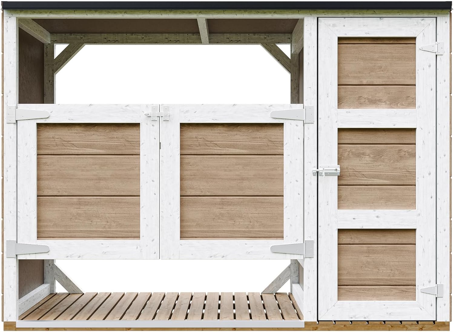 Abri de Jardin pour poubelles, Cache Poubelle extérieur 2x240L – Coffre de Rangement Exterieur, Armoire de Jardin, cabane de Jardin Exterieur – karaca-alisveris M981A-TERRA Brown