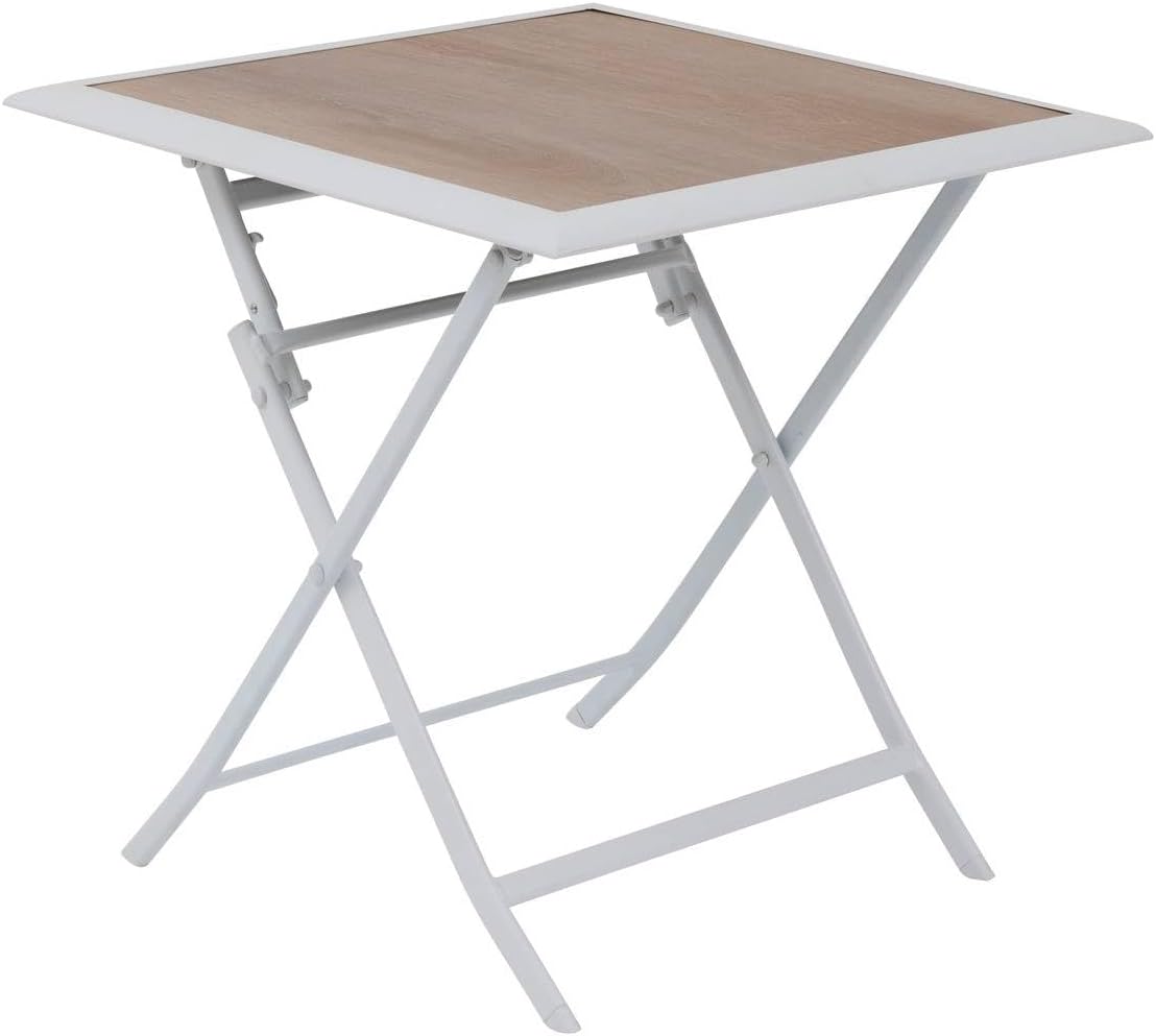 karaca-alisveris - Azua - 70x70 cm - table pliante 2 places aluminium Blanc