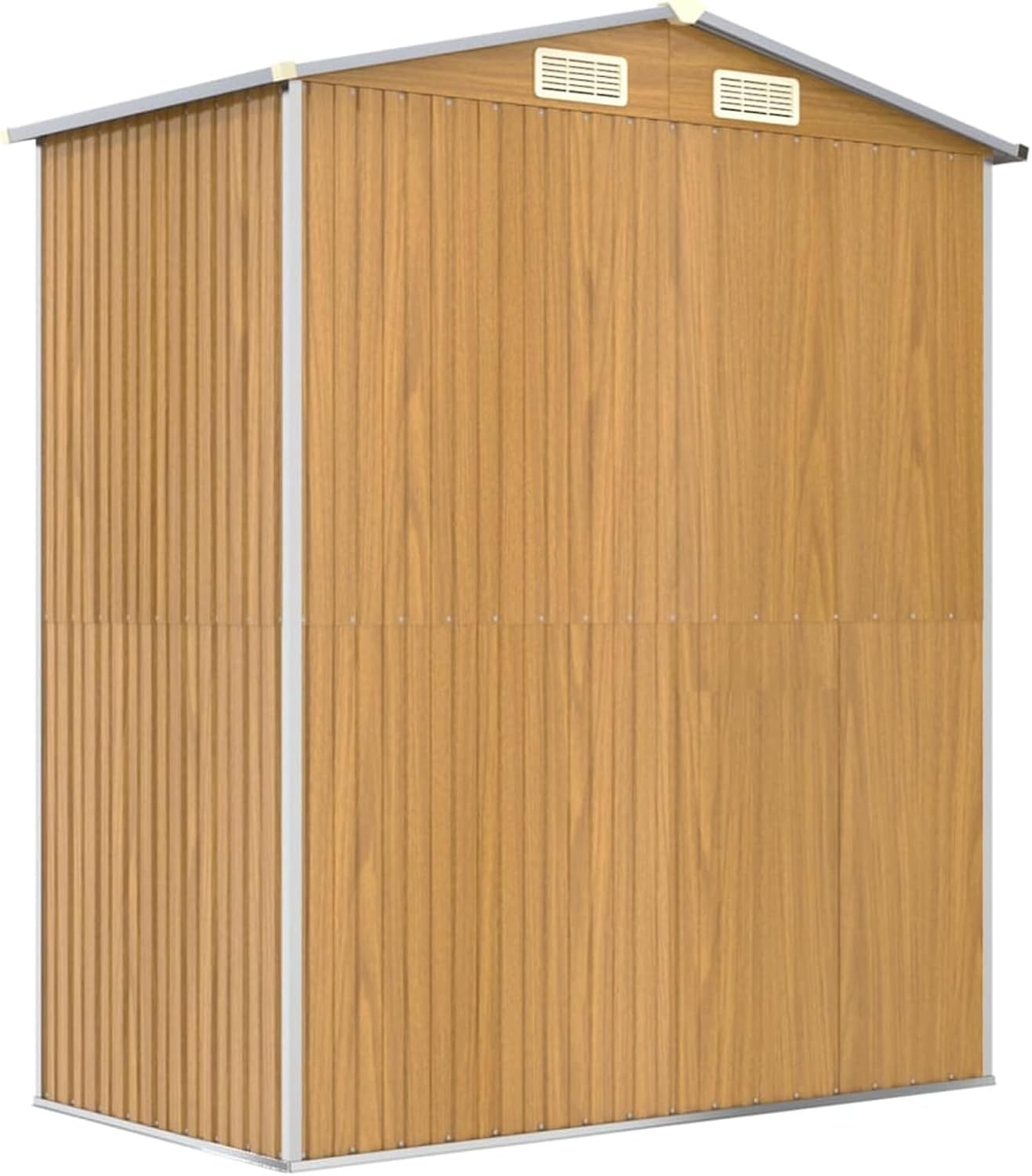 Abri de jardin extérieur en acier galvanisé marron clair 192 x 108 x 223 cm
