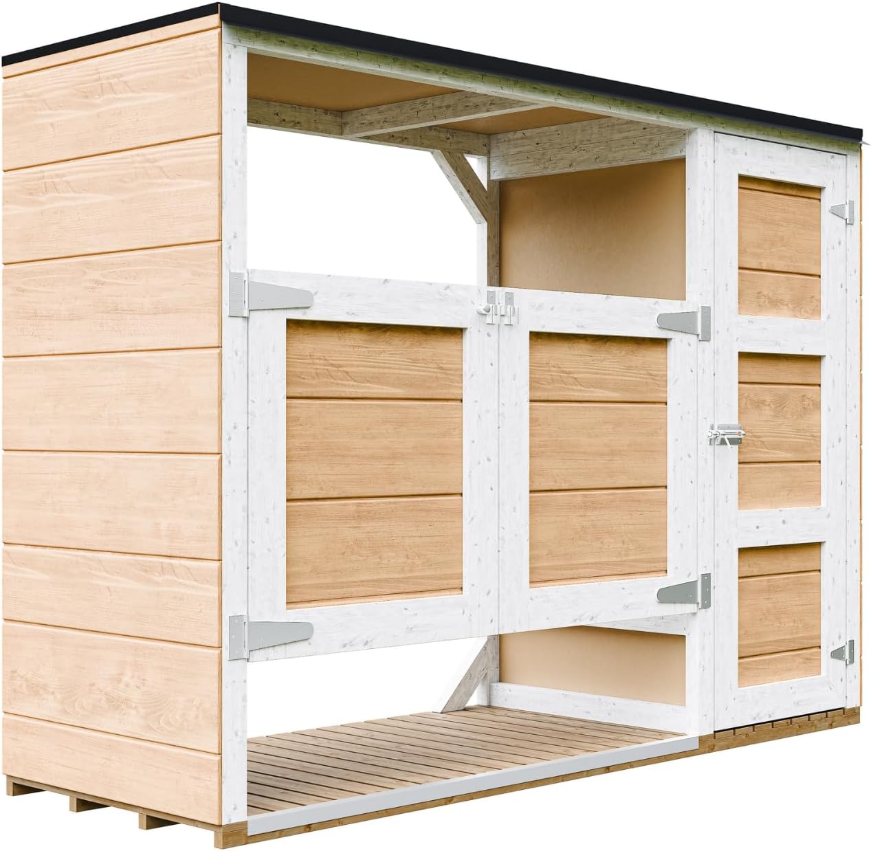 Abri de Jardin pour poubelles, Cache Poubelle extérieur 2x240L – Coffre de Rangement Exterieur, Armoire de Jardin, cabane de Jardin Exterieur – karaca-alisveris M981A-HARVEST Honey