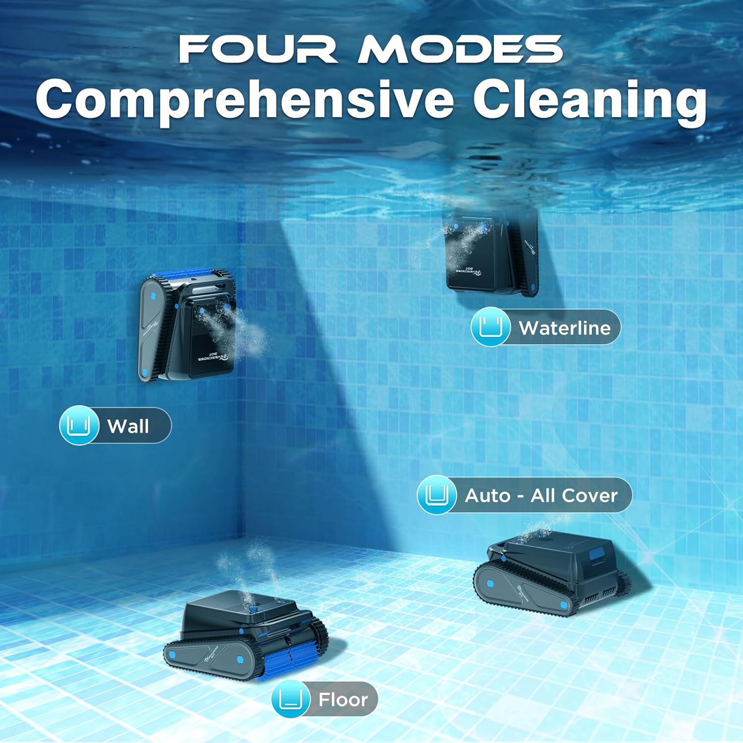 EVERCROSS - BOT série piscines - 120 min, appli, 200㎡, fond/parois, 2026