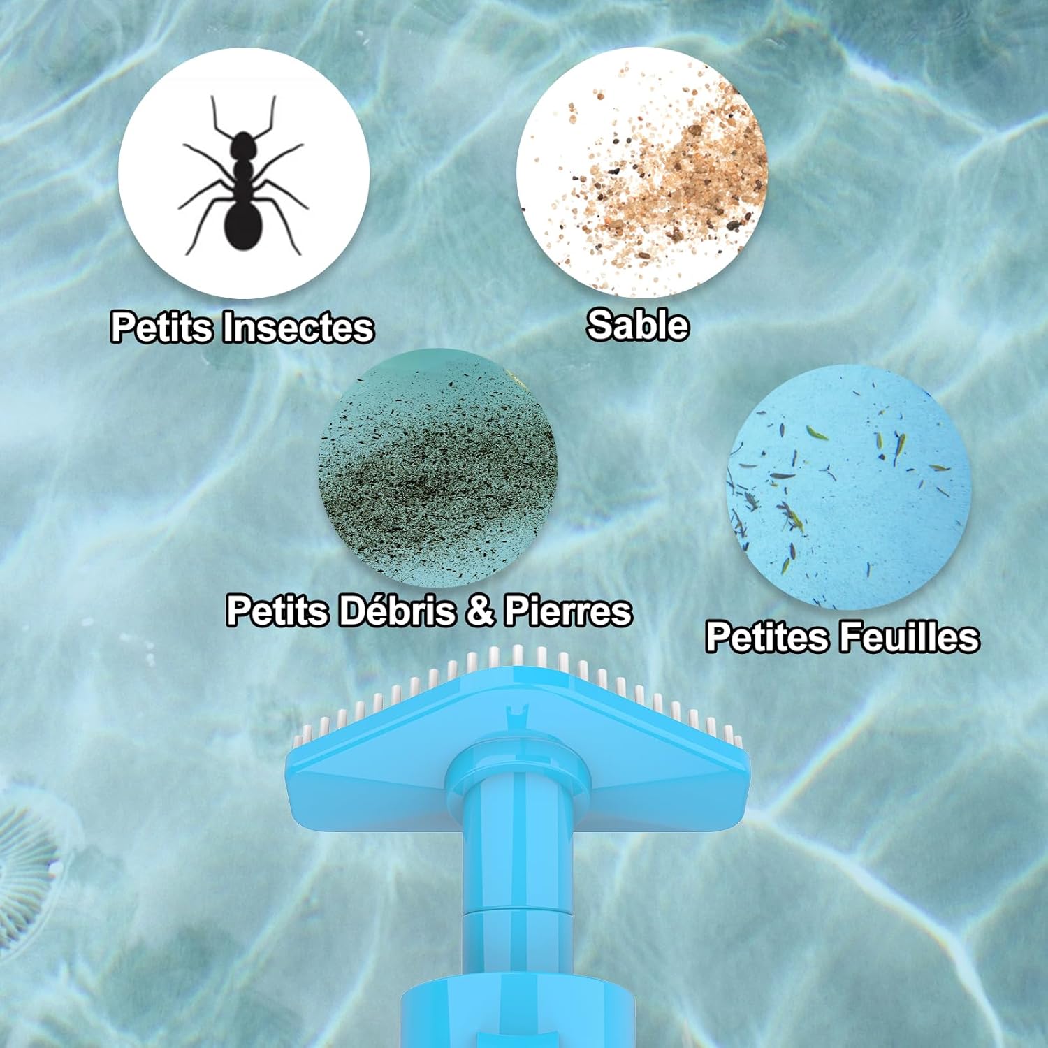 Aspirateur de piscine sans fil - autonomie 90 min - batterie rechargeable - blanc