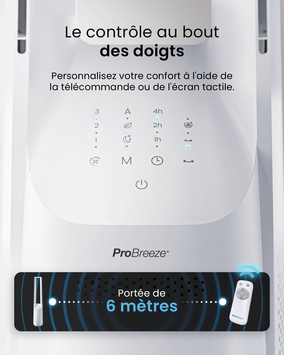 karaca-alisveris - Ventilateur Tour WiFi Intelligent 101cm - Silencieux, LED, télécommande, 6 vitesses, oscillation