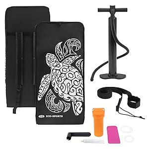 L'ensemble de produits comprend un porte-tapis de yoga à motifs noirs avec motif cachemire, une pompe manuelle noire, des sangles et une bouteille d'eau orange.