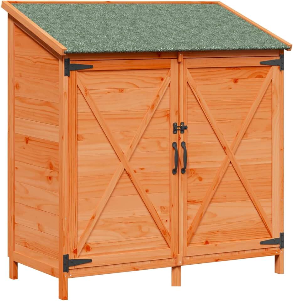 karaca-alisveris - Abri de jardin bois, 106x56x113,5 cm, rangement spacieux, résistant intempéries