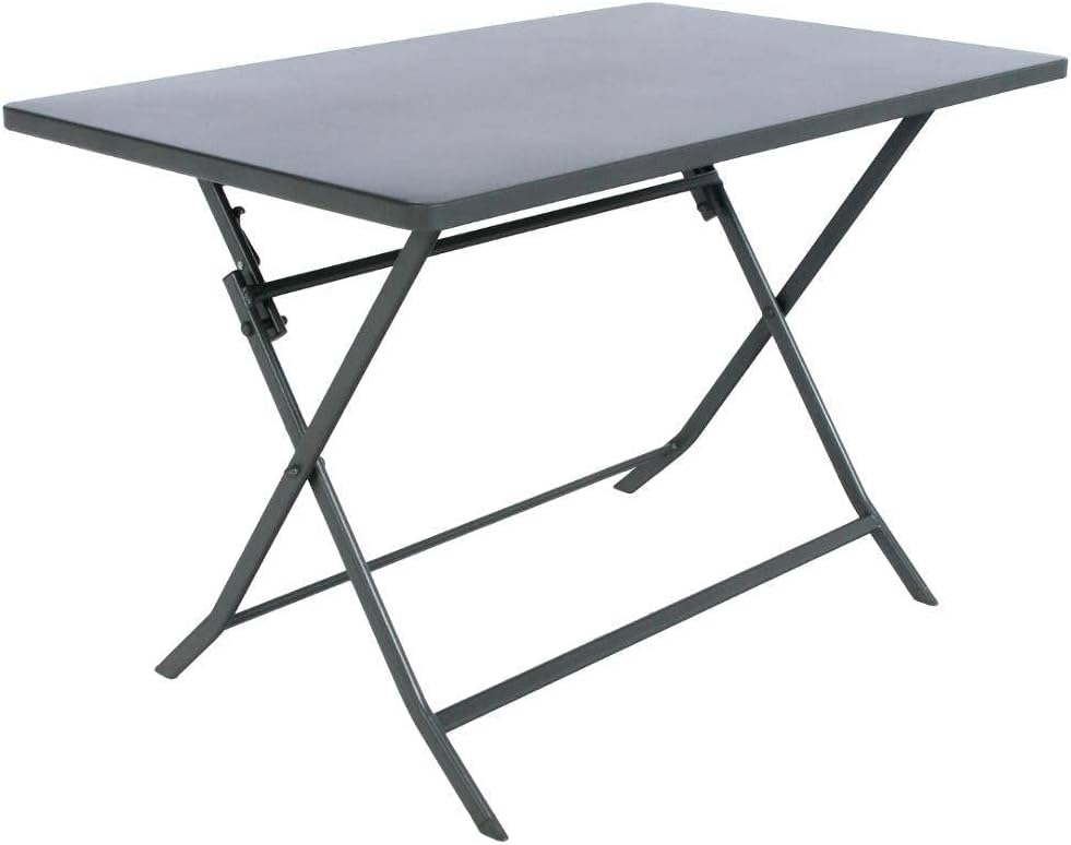 karaca-alisveris - Greensboro - 4 places, rectangulaire, acier renforcé, gris graphite