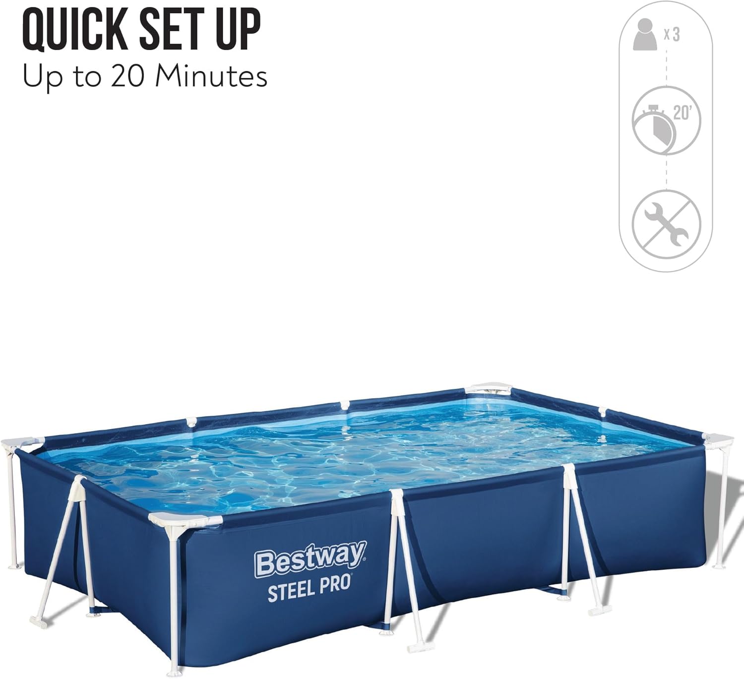 9'10" x 6'7" x 26"/3.00m x 2.01m x 66cm Pool