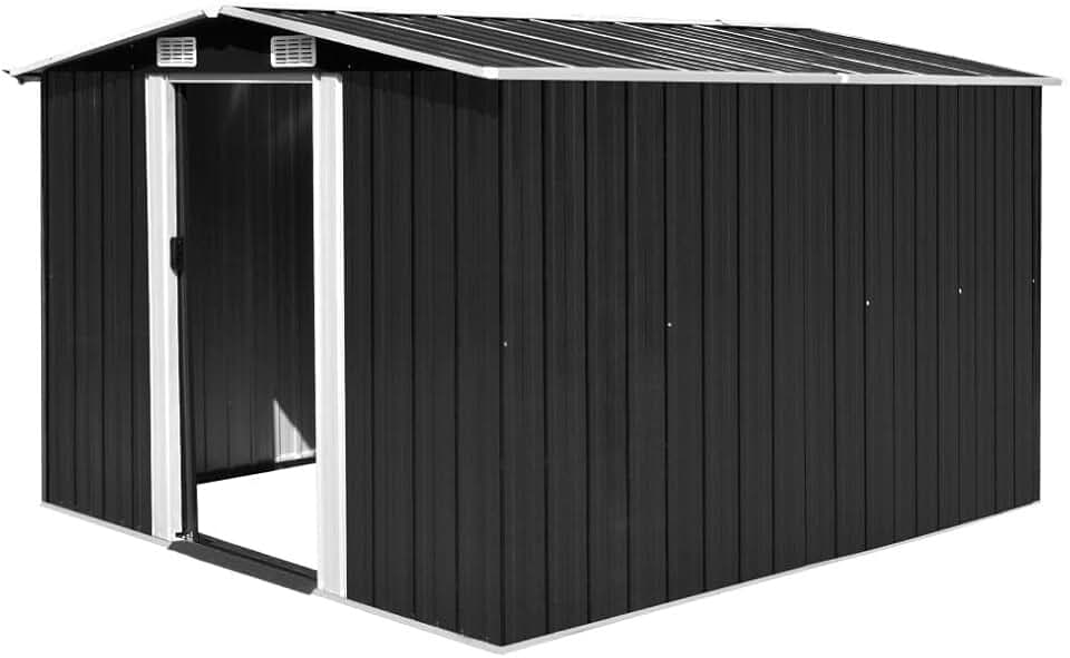 karaca-alisveris - abri de jardin métal anthracite - 257x298x178cm - rangement extérieur
