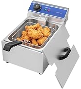 karaca-alisveris Friteuse électrique Professionnelle Inox unique réservoir 6L Huile, 3000W, 1 Paniers à Fr...