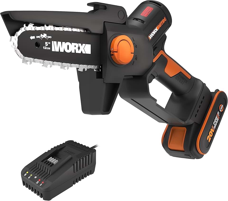 karaca-alisveris - Mini tronçonneuse brushless 20V, guide 12cm, coupe 10cm, WG325E