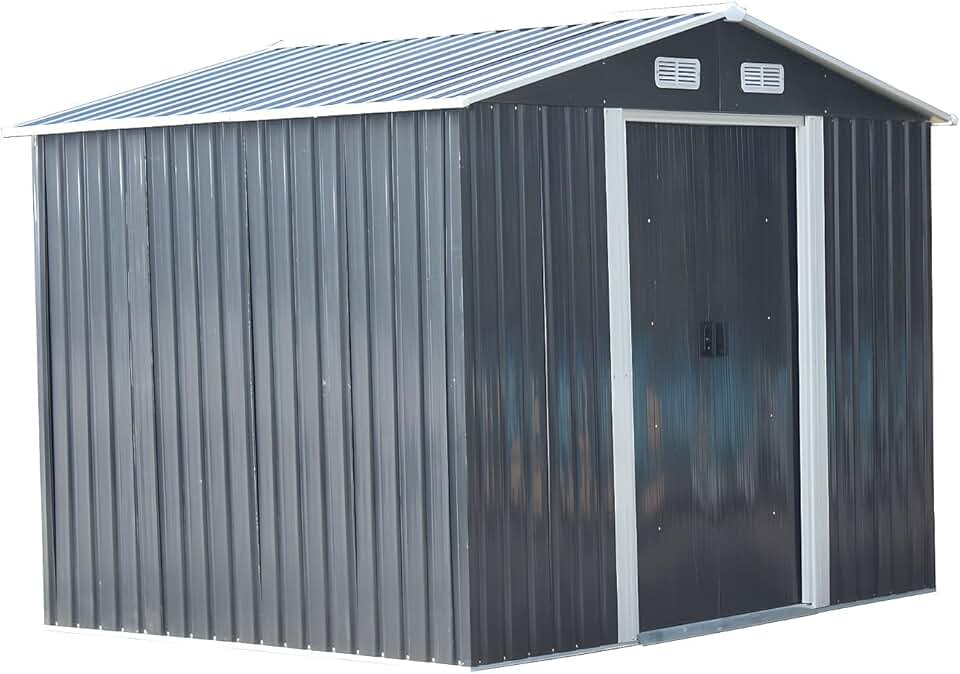 karaca-alisveris - MANSO - abri de jardin métal 5,2m² - acier galvanisé gris