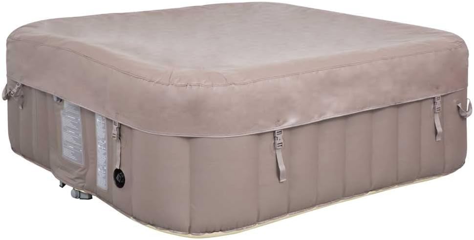 karaca-alisveris Spa hydromassage Gonflable Chauffant 4-6 Personnes 185 x 65 cm Pompe Super silencieuse intégrée, Marron