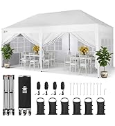 karaca-alisveris Tonnelle Pliante 3x6 Imperméable, Barnum Pliant de Jardin Exterieur, Pop-Up Gazebo a...