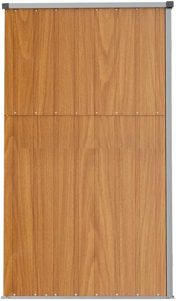 Abri de jardin marron 225x89x161 cm acier galvanisé robuste 36.62KG