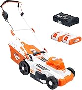 RURIS Tondeuse à Gazon sans Fil RXI3744e – Largeur de Coupe 37 cm, Hauteur 25-75 mm, Fonction 3-e...