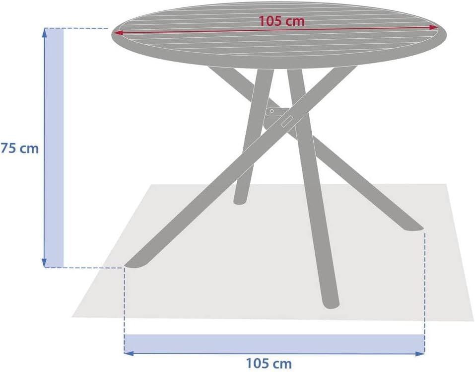 karaca-alisveris - Nebullia Table Jardin 4 places 105cm Vert Laurier
