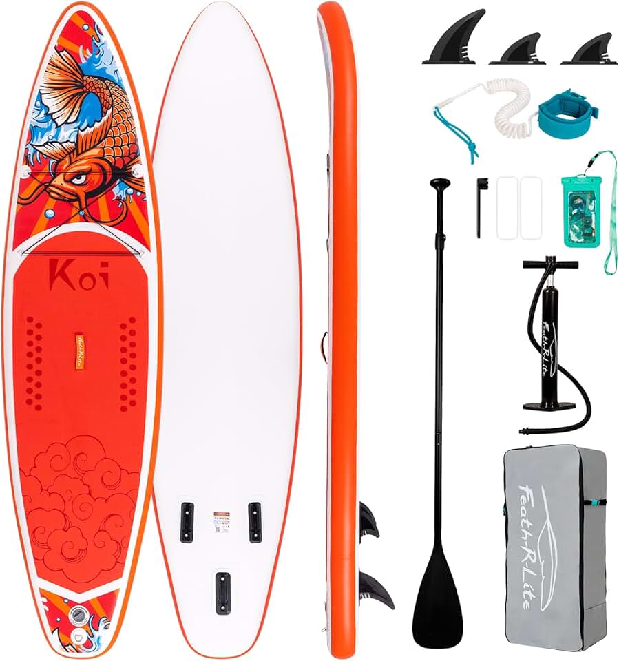karaca-alisveris Planche de Surf Gonflable Accessoire Complet Pagaie réglable,Pompe,Sac à Dos de Voyage,Laisse de sécurité,Étui étanche