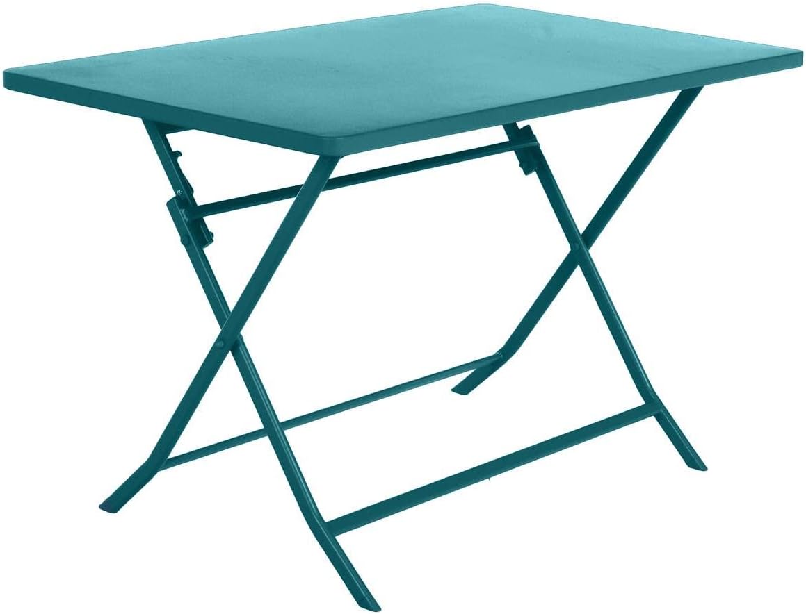 karaca-alisveris - Greensboro - 120x70cm - table pliante 4 places acier bleu