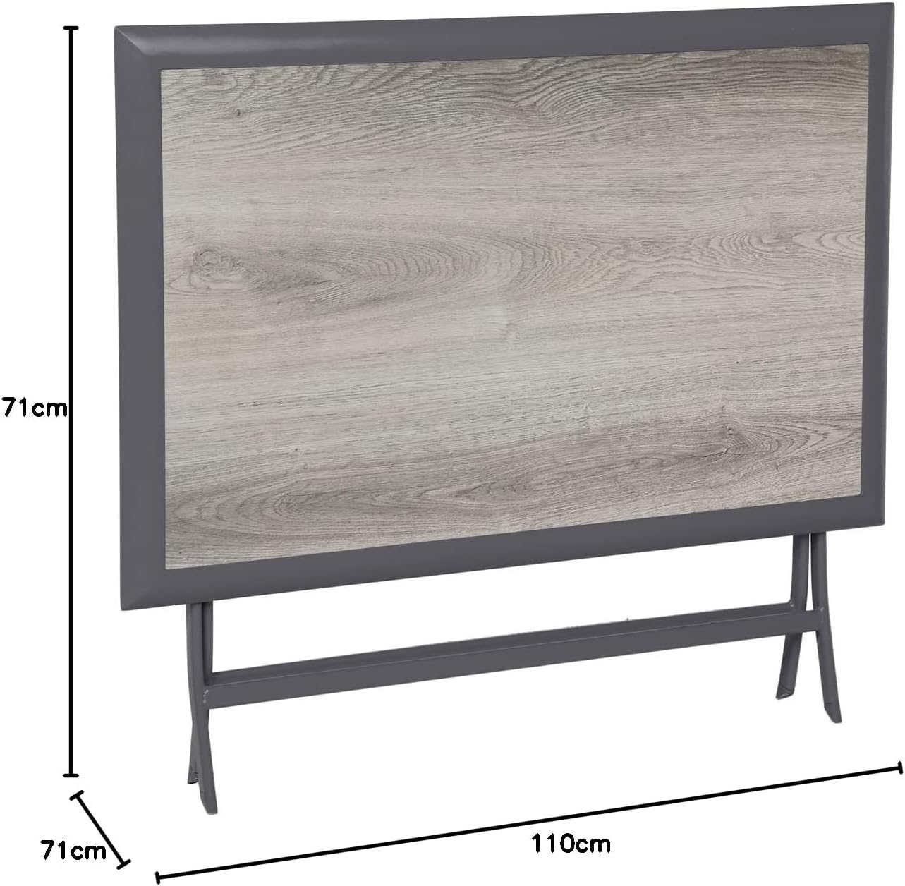 karaca-alisveris - Azua - table pliante rectangulaire, 4 places, aluminium epoxy, gris fumé