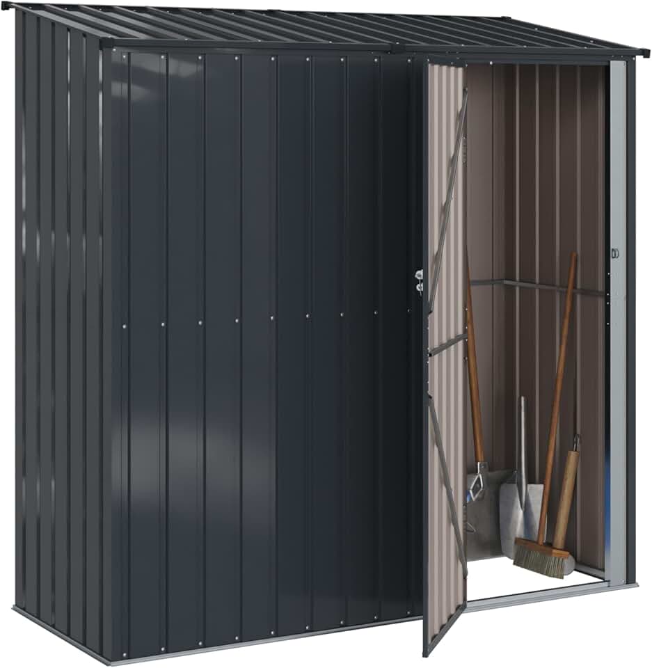 karaca-alisveris - Cabanon anthracite - 203x85,5x200 cm - métal, résistant, moderne