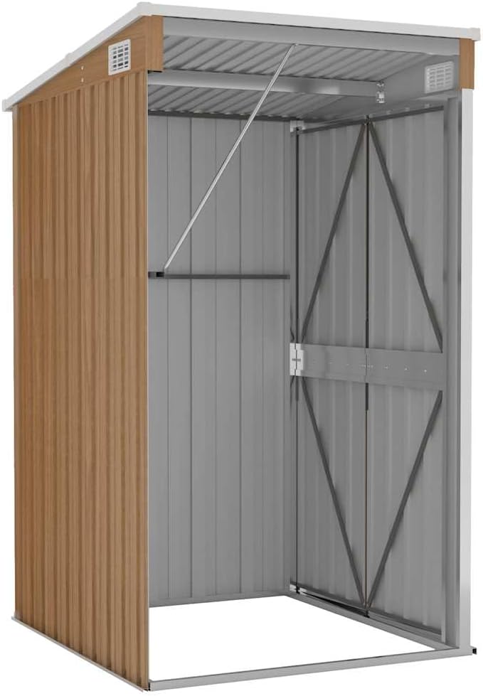 karaca-alisveris Remise de Jardin Murale Marron 118x100x178 cm Acier galvanisé,Maison & Jardin, Pelouses & Jardins, Vie en extérieur, Structures extérieures, Cabanes & abris de Jardin, Brun (Poids 22.7KG)