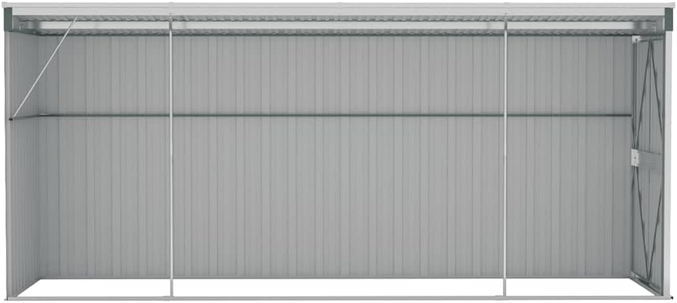 Abri de jardin mural vert - 118x382x178 cm - acier galvanisé, 47.9kg