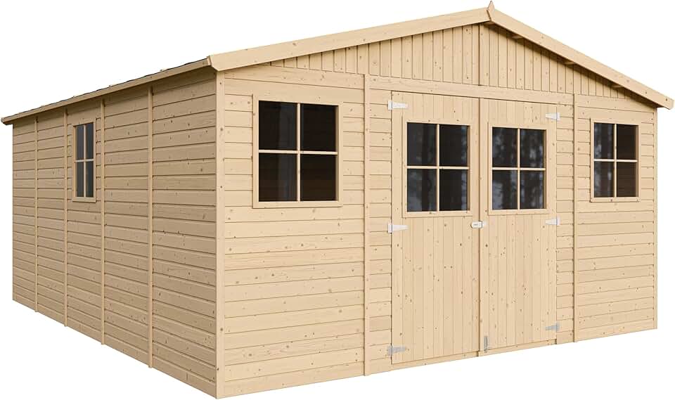 karaca-alisveris - Abri de jardin bois, 20m², fenêtres, rangement - M333