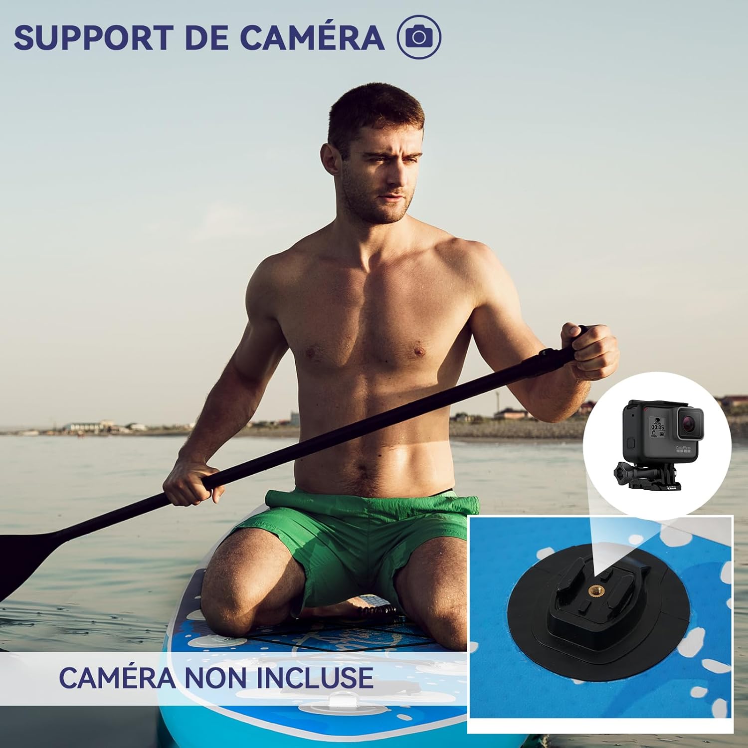 karaca-alisveris - Paddle gonflable 320/335cm - 2 personnes, siège kayak, jusqu'à 150kg