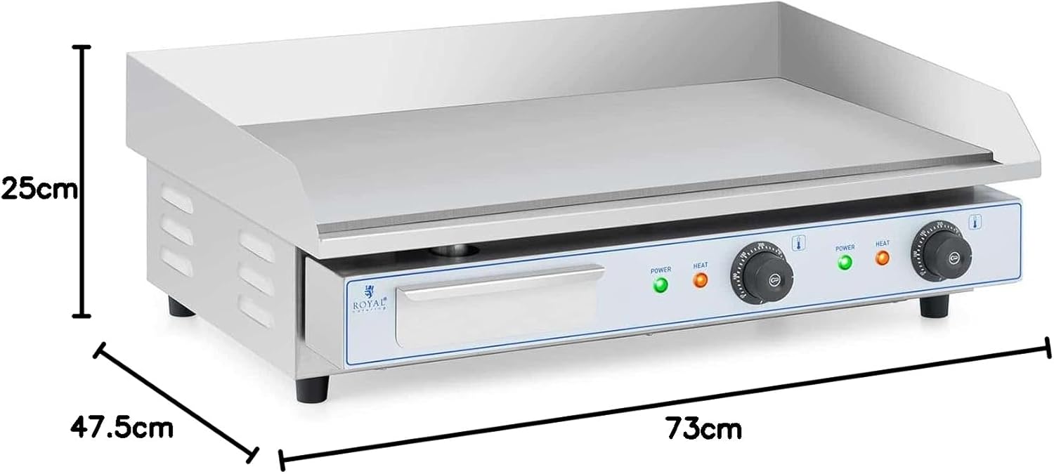 karaca-alisveris - Plancha Électrique Double - 73x40cm - 2x2200W INOX Restaurant