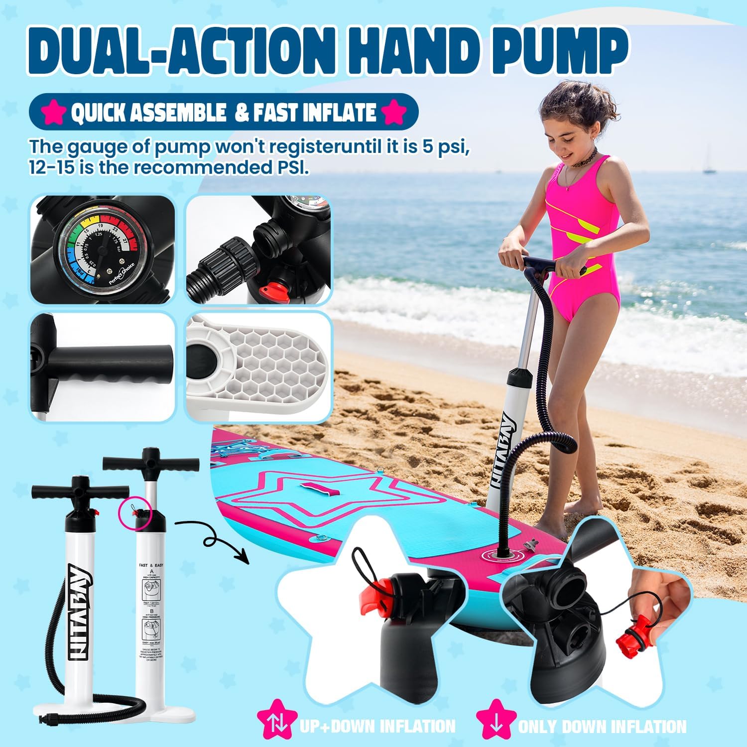 Planche de Surf Gonflable - Accessoire Complet Stand Up Paddle Board Gonflable pour Enfant Jeunesse