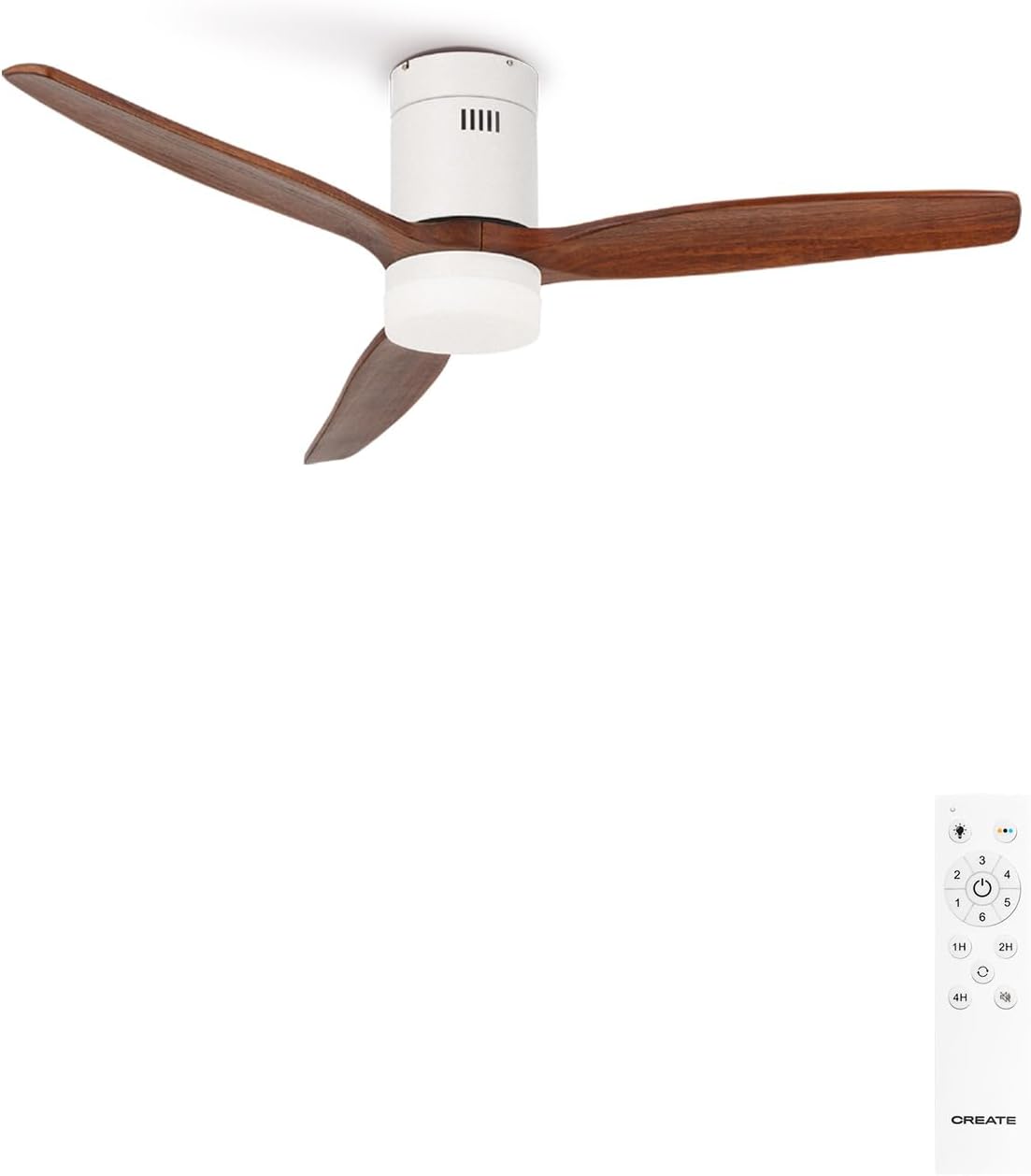 CREATE - Windcalm - Ø132 cm - ventilateur plafond 40W 6 vitesses silencieux lumière télécommande été-hiver M/Ventilateur