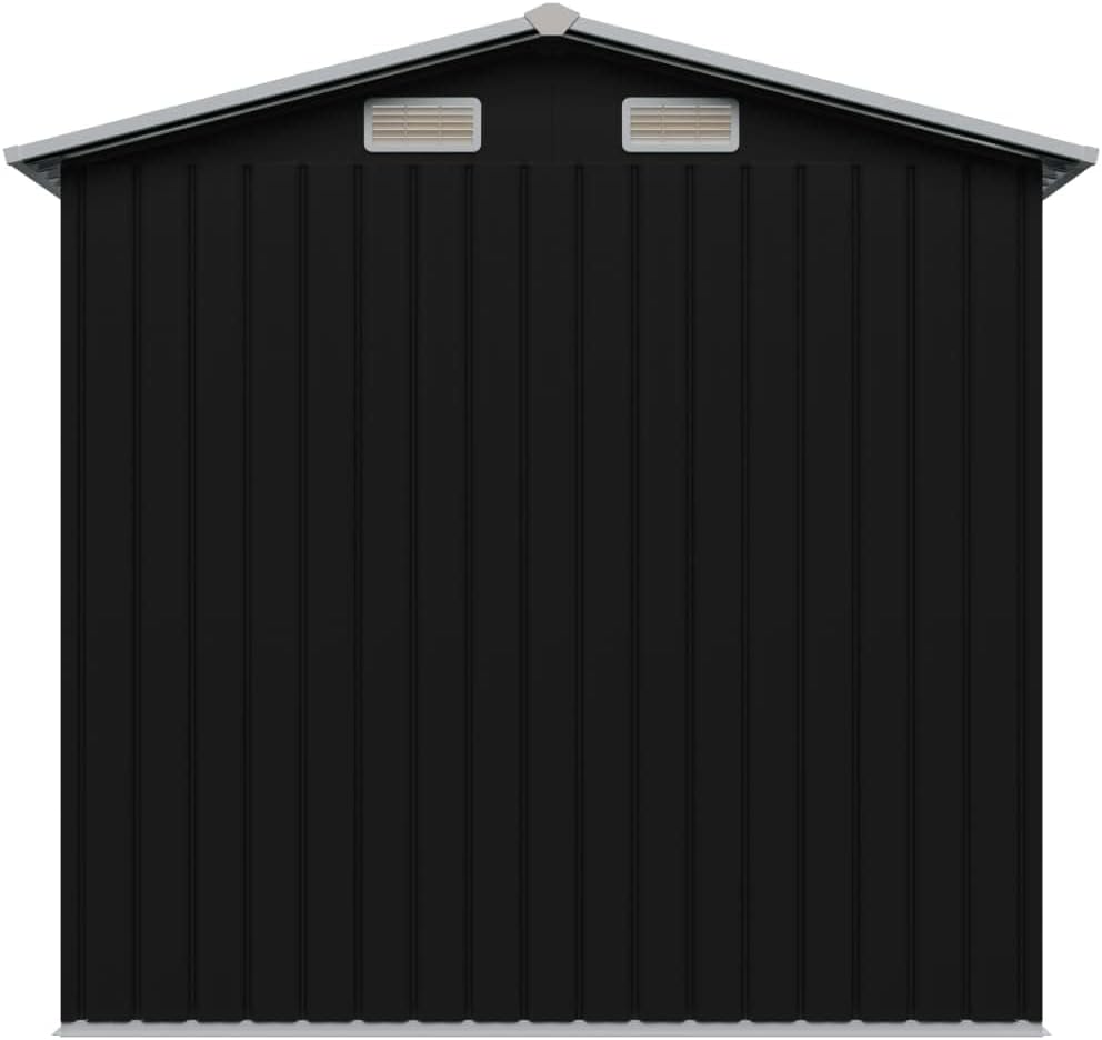 Abri de Stockage Métal Vert 204x132x186 cm Cabane Rangement Jardin (Anthracite)