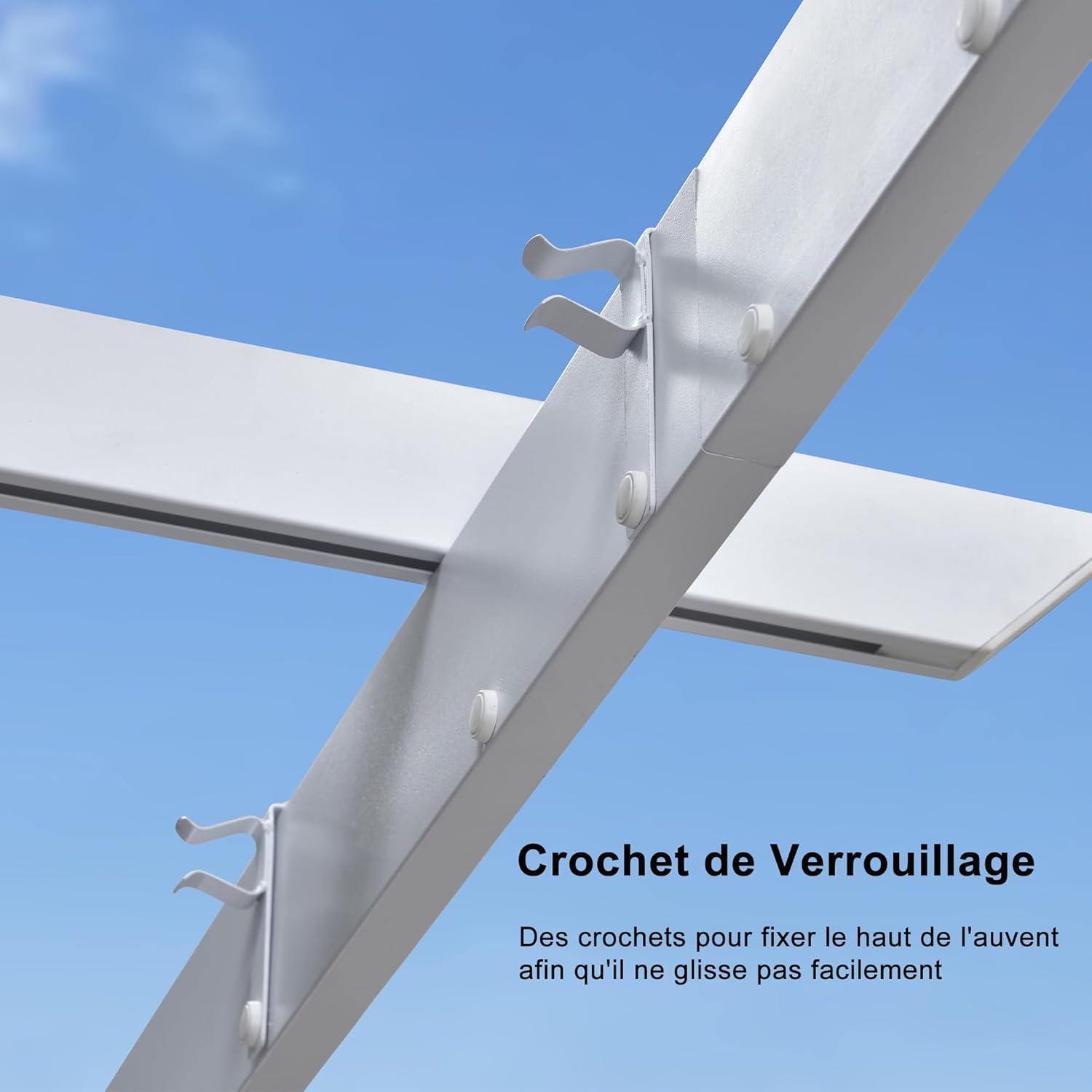 karaca-alisveris - pergola aluminium série - 4x3m - toit métal blanc, toile rétractable, étanche