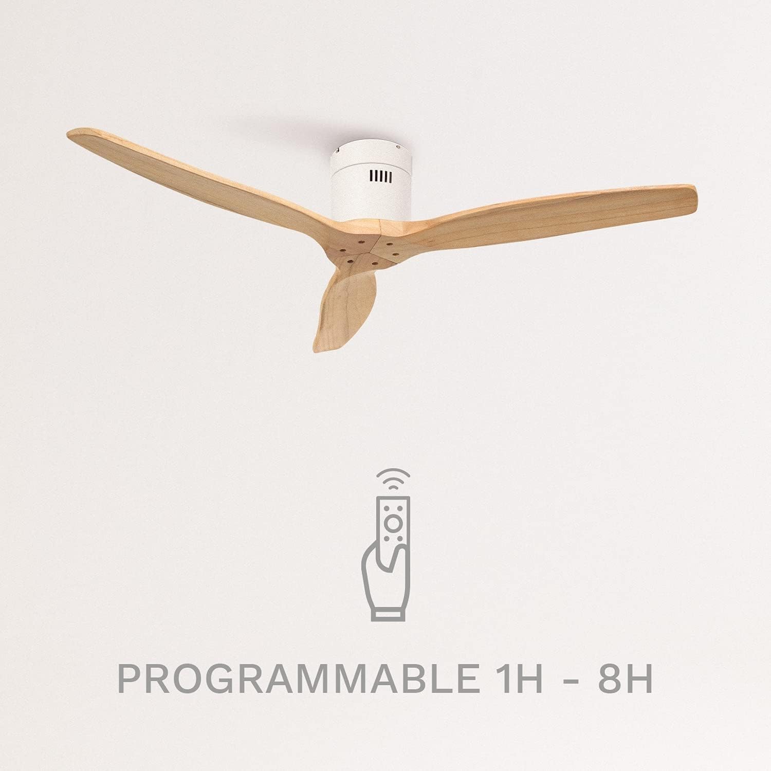CREATE - Ventilateur plafond WINDCALM M - Ø132cm, 40W, 6 vitesses, silencieux, télécommande, été-hiver, minuterie, blanc