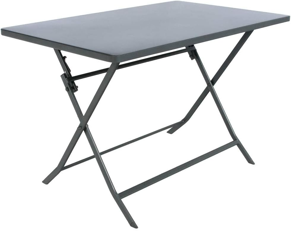karaca-alisveris - Greensboro - 4 places, rectangulaire, acier renforcé, gris graphite