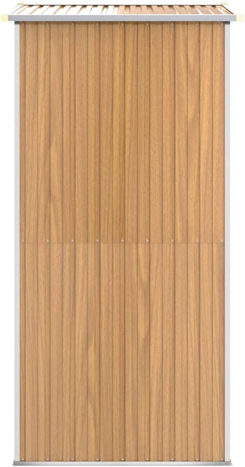 Abri de jardin extérieur en acier galvanisé marron clair 192 x 108 x 223 cm