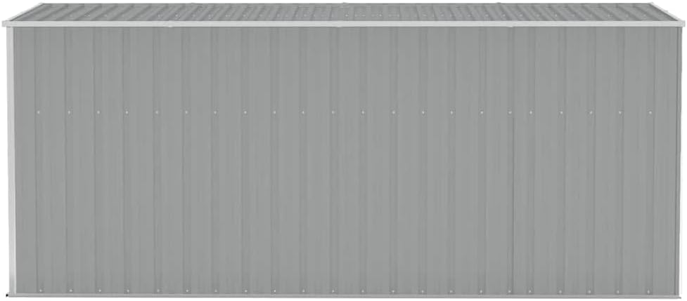 karaca-alisveris Abri de Jardin Mural Gris 118x382x178 cm Acier galvanisé,Structures extérieures, Cabanes & abris de Jardin,316230