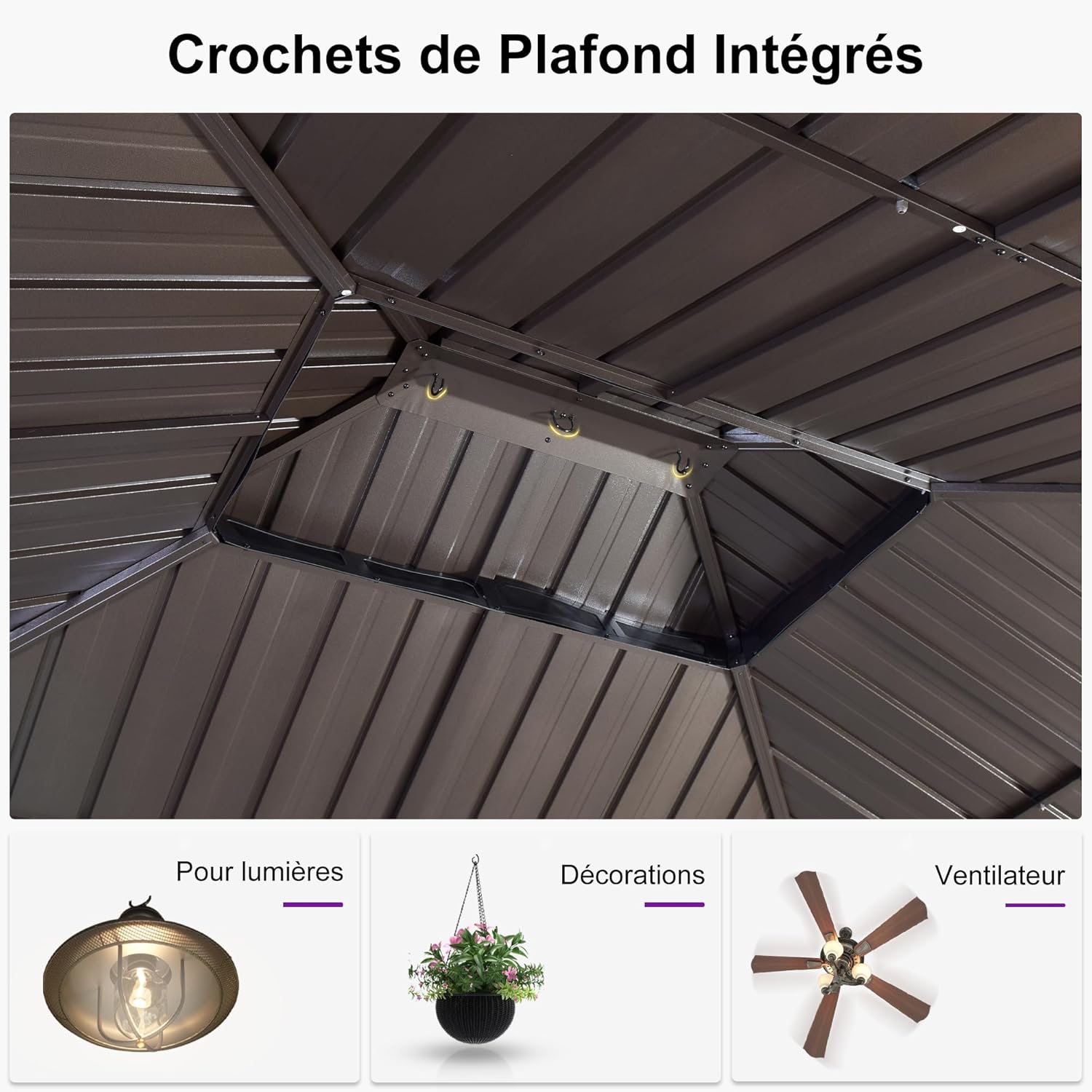 karaca-alisveris - Pergola Jardin Double Toit 6x3,65m, alu, moustiquaire