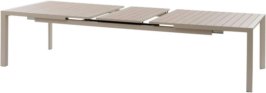 karaca-alisveris - Evasion Argile - table extensible 14 places - aluminium bois antirouille, rallonge