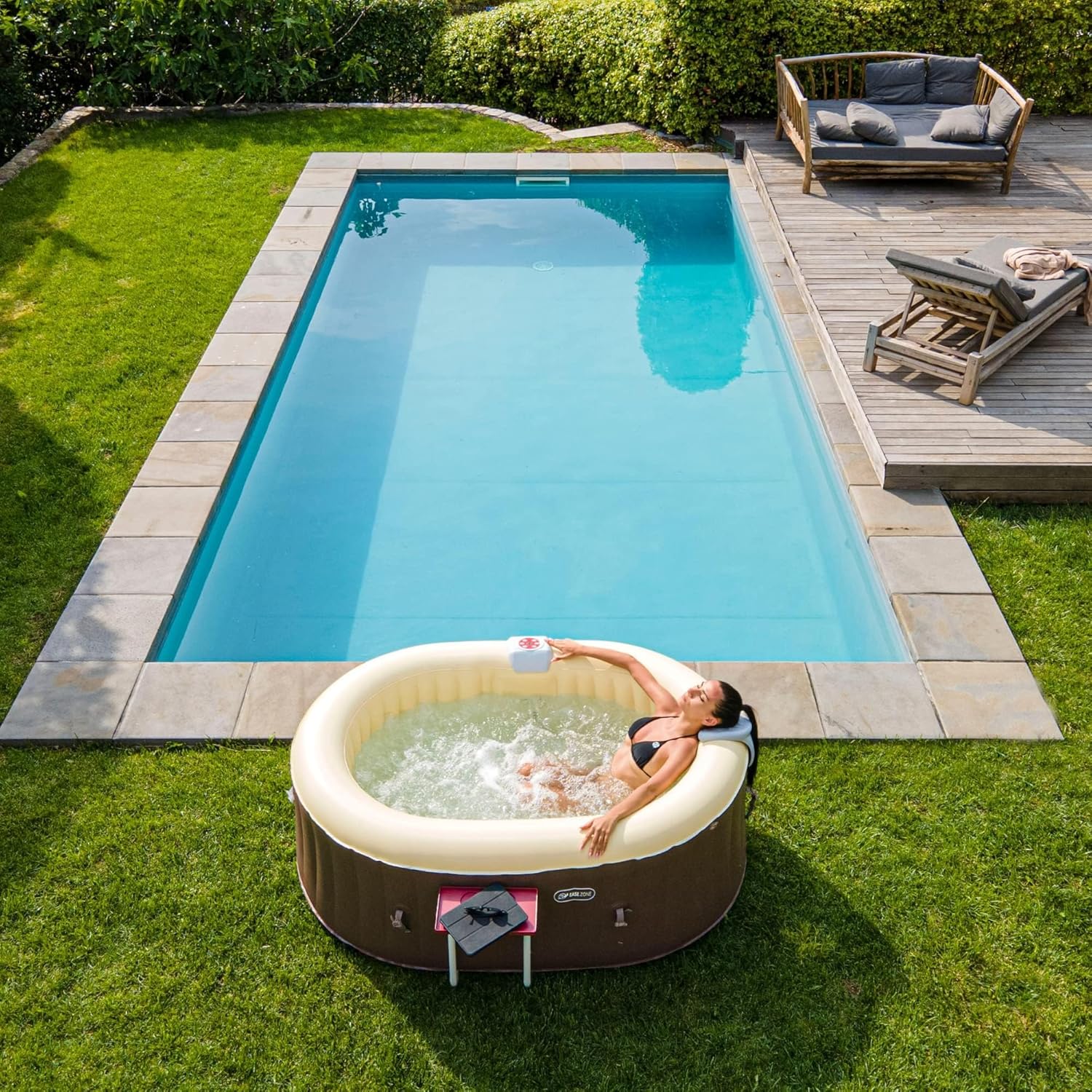 karaca-alisveris - Bain à remous Ovale - 190x120x65 cm - Pompe 30 W, 550 L