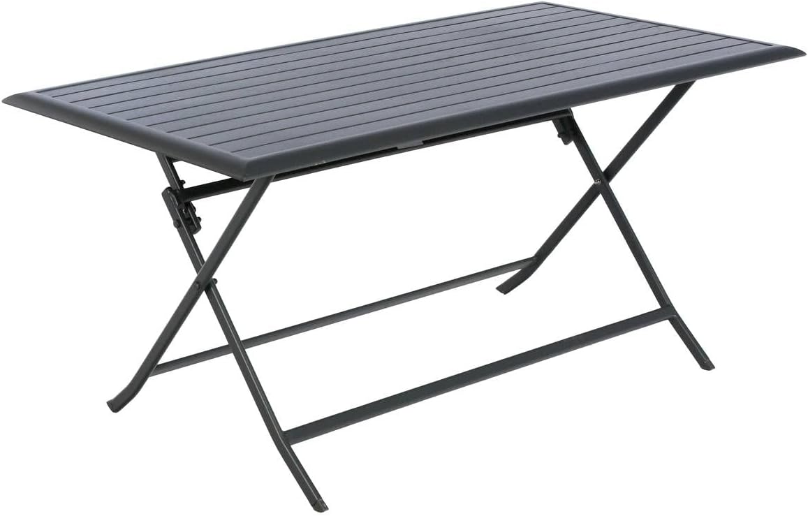 karaca-alisveris - Azua table de jardin pliante 6 places, aluminium gris