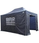 karaca-alisveris - Tonnelle Pop-Up 3X4.5m Entièrement Imperméable Avec 4 Parois Latérales - Bl...