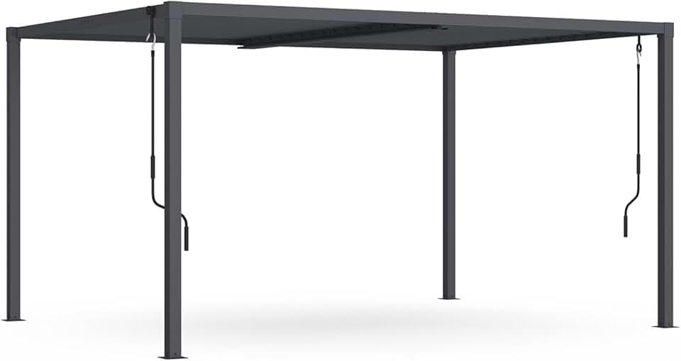 karaca-alisveris - Pergola bioclimatique Acier 3x4m Gris Anthracite
