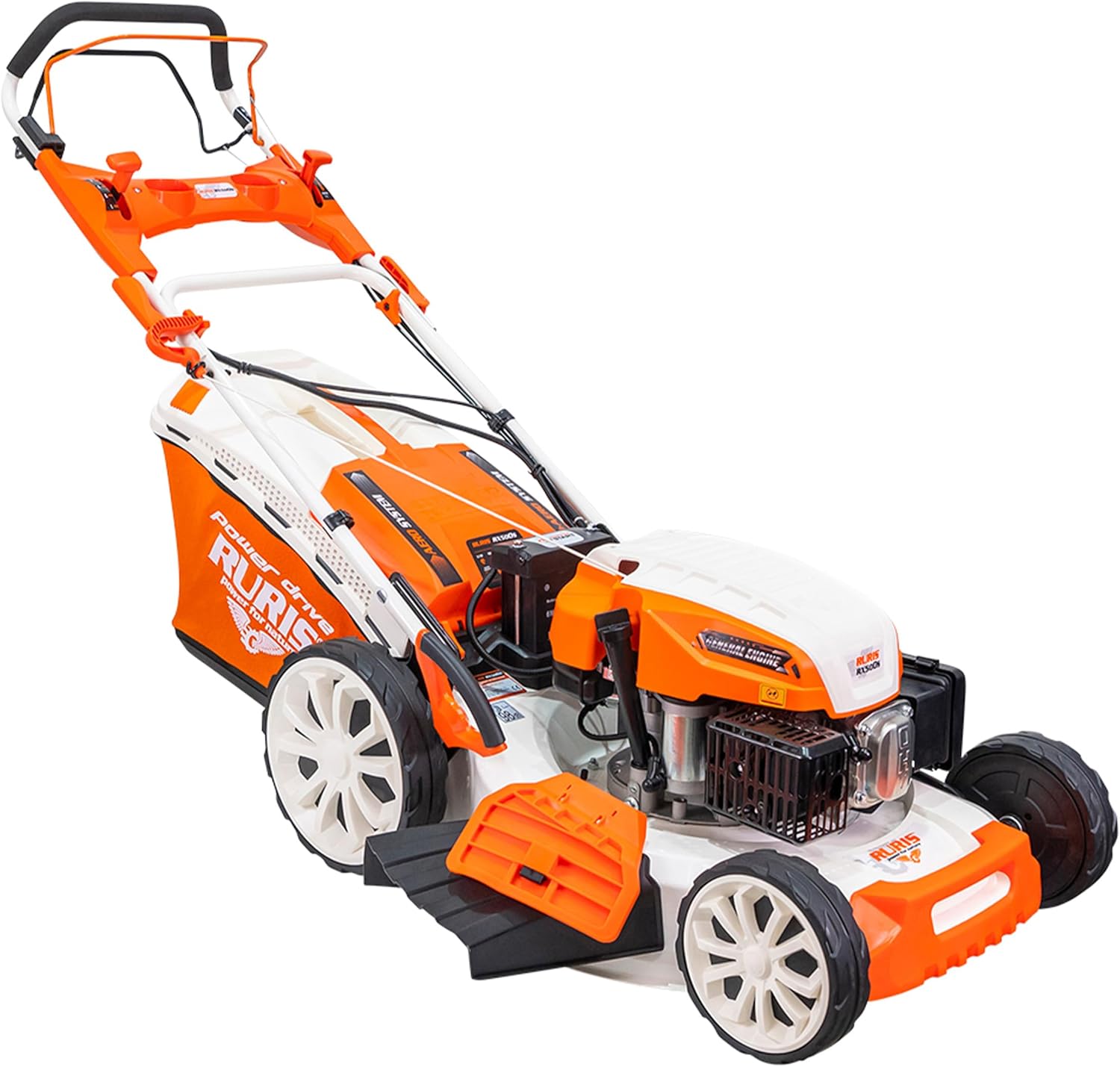 karaca-alisveris Tondeuse à Gazon Thermique 5 en 1 Mulching 5,7 CV 196cc RX500S, Orange