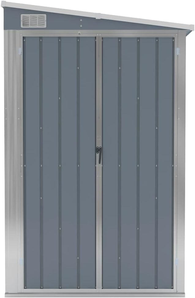 karaca-alisveris Abri de Jardin Mural Gris 118x382x178 cm Acier galvanisé, Maison & Jardin, Pelouses & Jardins, Vie en extérieur, Structures extérieures, Cabanes & abris de Jardin, Gris, (Poids 47.9KG)