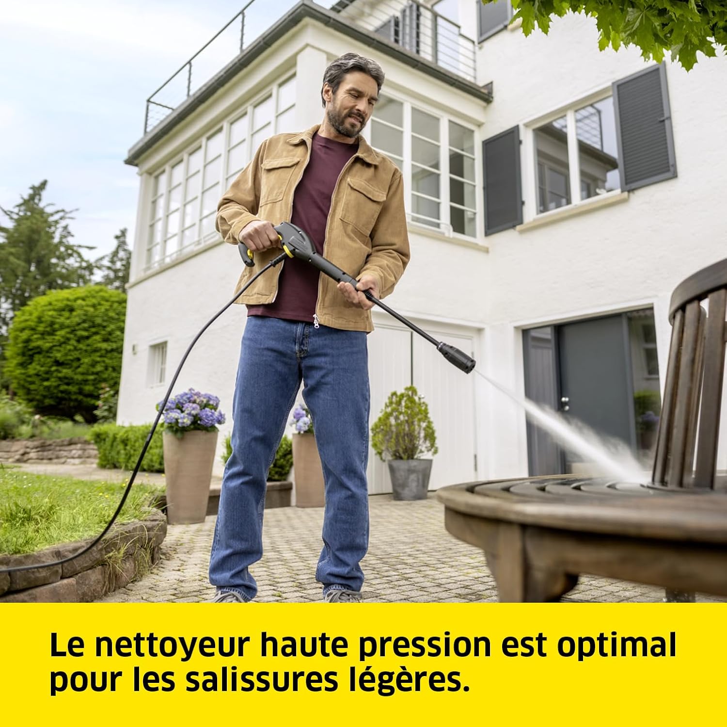 karaca-alisveris Nettoyeur Haute Pression K 3 Horizontal Plus Home, Pression : Max. 120 Bar, Débit : 380 l/h, Surface : 25 m²/h, Filtre à Eau, Poids : 3,6 kg, Flexible et Pistolet, Lance, Rotabuse, Home Kit