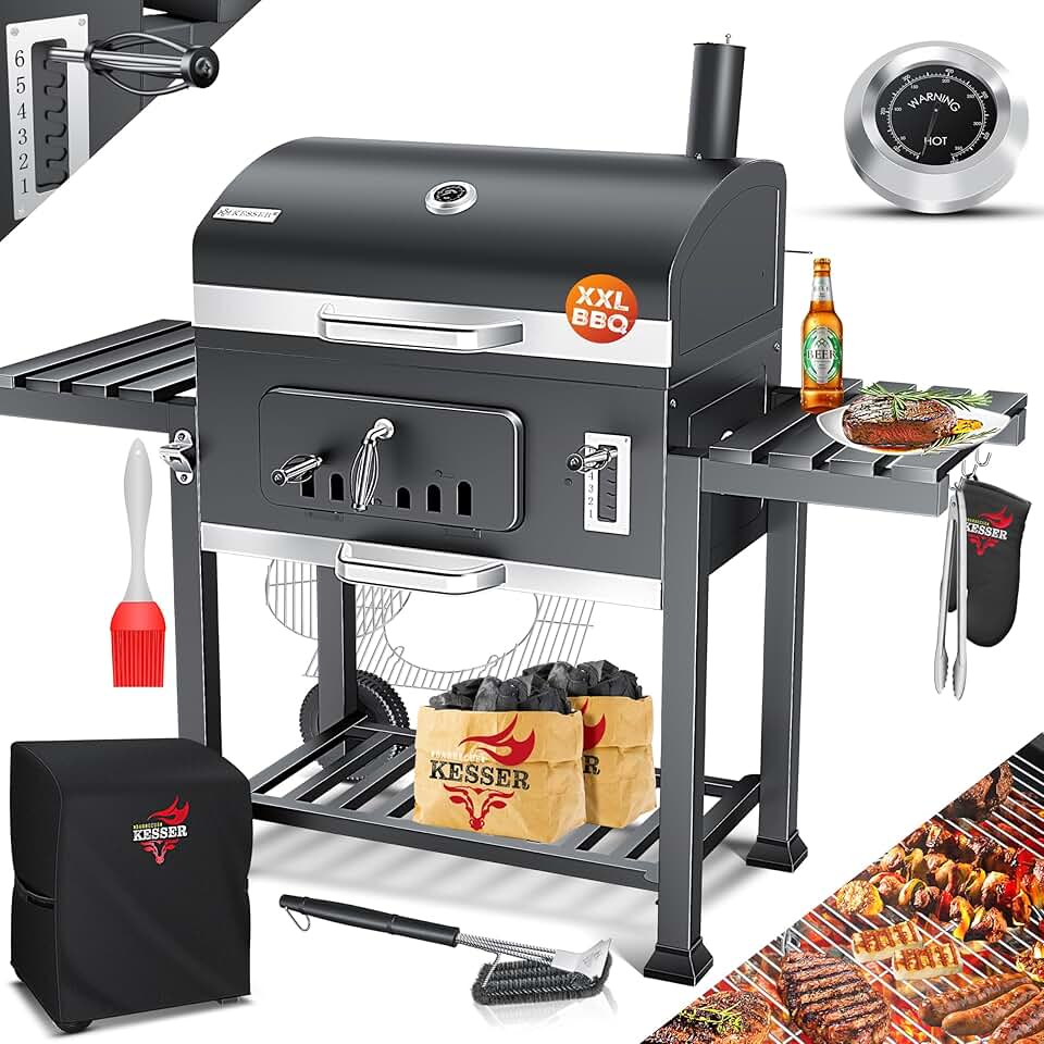 karaca-alisveris - Barbecue XXL - grand format, couvercle, roues, accessoires
