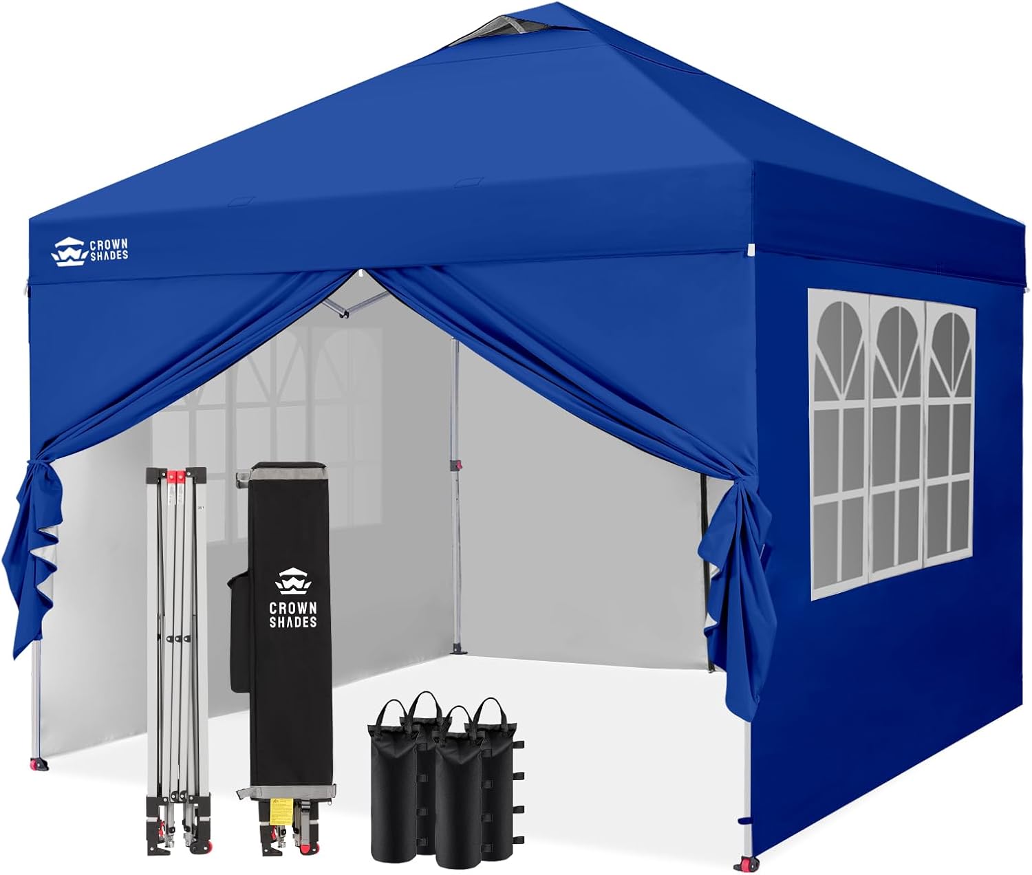 karaca-alisveris - tonnelle pliante 3x3m - imperméable, UPF 50+, 4 parois amovibles